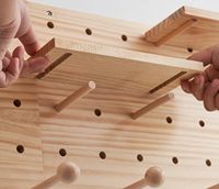 Panneau en bois panneau perforé modulaire suspendu organisateur de stockage porte-manteau étagère étagères flottantes en bois pour mur
