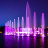 Fuente de Agua Comercial para Exteriores con Control por Programa, de Acero Inoxidable, con Láser Musical y Pantalla Dinámica para Espectáculos de Danza
