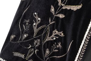 TAOP&ZA Autunno 2024 Nuovo Gilet Corto Elegante da Donna in <span class=keywords><strong>Velluto</strong></span> Nero Retrò con Ricami Senza Maniche 5770226 - Product Image 5