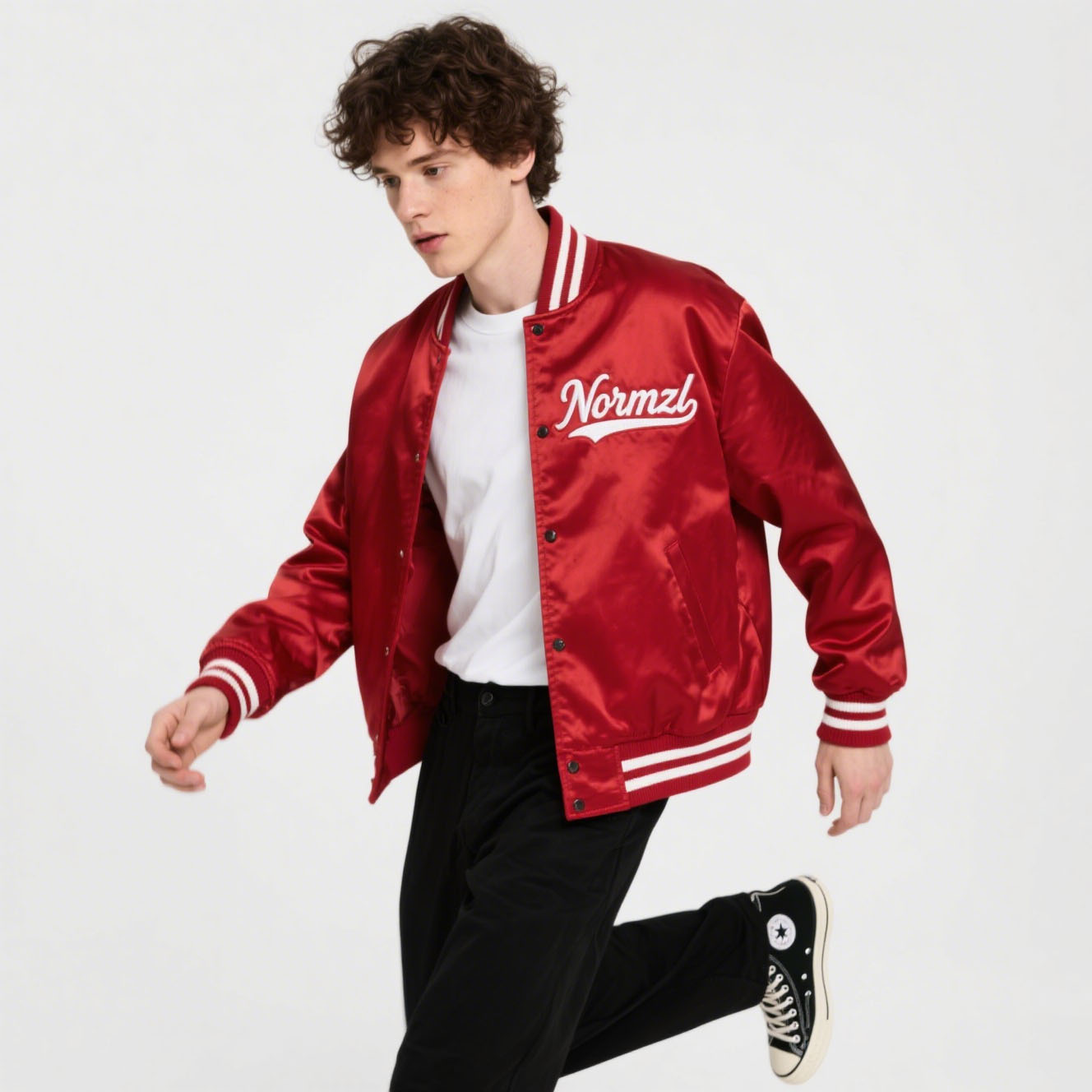 Cheer Leather Man Jacket Patches Custom Cheerleader Varsity - Main Image