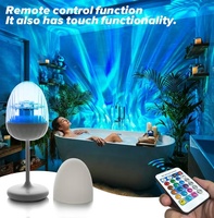 Projecteur d'ondes aquatiques portable pour bureau, veilleuse avec haut-parleur Bluetooth, bruit blanc, projection RGB, lampe d'ambiance de table