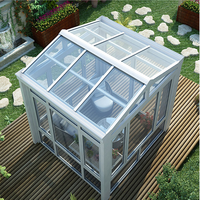 Véranda en verre 4 saisons, véranda télescopique pour balcon, véranda en polycarbonate, véranda en arc