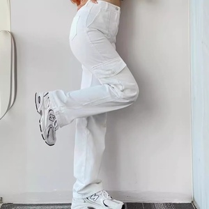 Pantalon Décontracté Taille Mi-Haute <span class=keywords><strong>Femme</strong></span> avec Poches à Rabat Stéréo, Pantalon <span class=keywords><strong>de</strong></span> Travail Longue Taille Polyvalent pour le Commerce International - Product Image 2