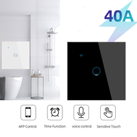 Interrupteur mural intelligent Tuya WiFi 40A pour chauffe-eau haute puissance, en verre tactile, pour chaudière, produits domotiques