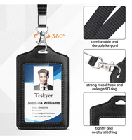 Porte-badge médical personnalisé en gros de l'usine Haoran, porte-badge nominatif 4,5"*2,7" en PU transparent avec cordon