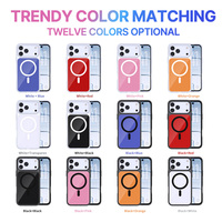 Coque de téléphone magnétique transparente ultra-fine pour iPhone 18 17 16 15 Pro Max avec plaque de couleur interchangeable et motif personnalisable