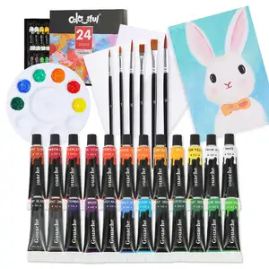 Torna a scuola guazzo vernice 24 colori 12ml con 1 tavolozza e 6 pennelli guazzo