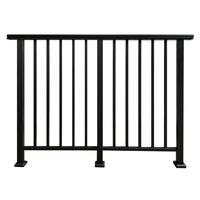 Schwarze Aluminium-Geländer-Handläufe für Wohnbalkone, Treppen, Veranden und Außentreppen
