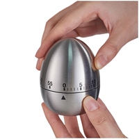 Minuterie de cuisine en acier inoxydable en forme d'oeuf de pomme minuterie de four alarme rotative minuterie de 60 minutes compte à rebours minuterie mécanique