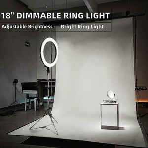 Iluminación Fotográfica, Aro de Luz LED de 55W y 18 Pulgadas, Trípode, Kit de Vlogging con Intensidad Regulable, Lámpara de Pie LED para TikTok, Extensiones de Pestañas - Product Image 2