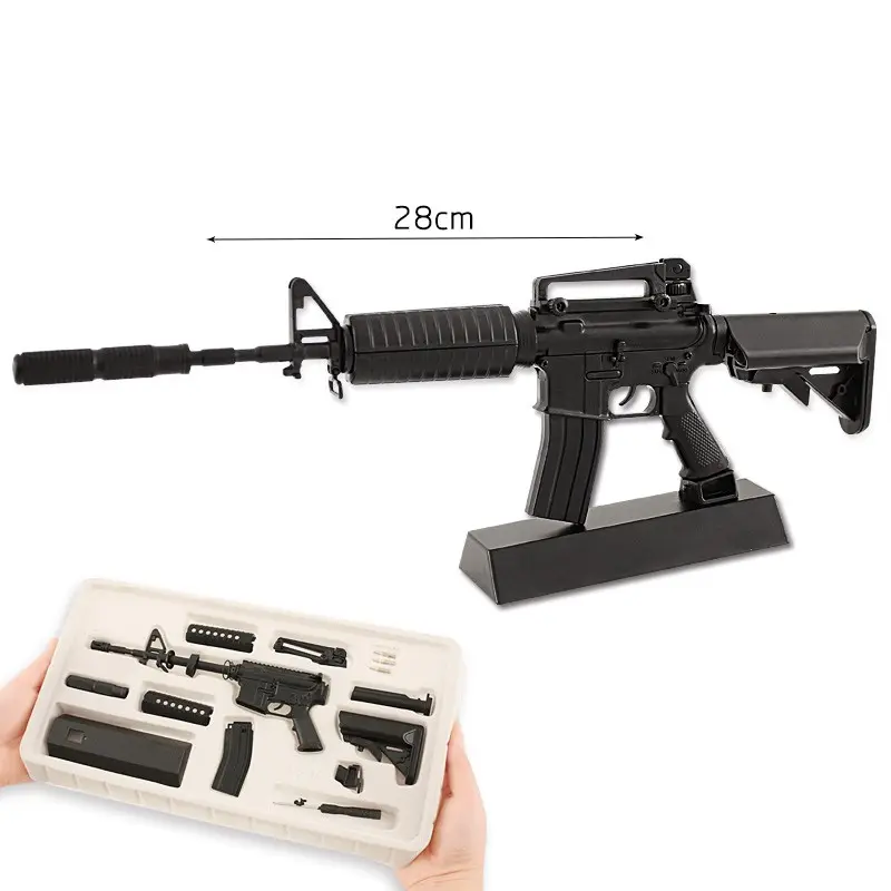 핫 세일 금속 장난감 총 모델 1:3 소총 장식 미니 스케일 Ak47 AR15 분리형 Assemblable