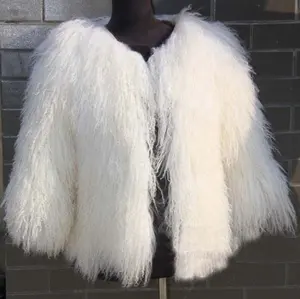 YR615 Fashion Mongolian Lamb Fur Jacket For Women