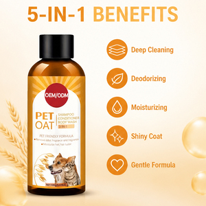 Champú para Mascotas a Base de <span class=keywords><strong>Avena</strong></span> para <span class=keywords><strong>Perros</strong></span> y Gatos, Desodorante, Anti-picazón, Antibacteriano, con Fragancia Duradera, Disponible para Procesamiento OEM - Product Image 4