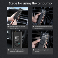 Multifunctional Digital Air Compressor-Auto Stop Car Tire Pump with Pressure Gauge ABS Material 12V for Bike Ball Inflatables
