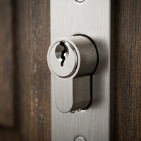 Cylindre de serrure à profil européen moderne en alliage de zinc, très vendu, pour la sécurité des portes, avec bouton de rotation et loquet, corps de serrure à mortaise pour hôtel