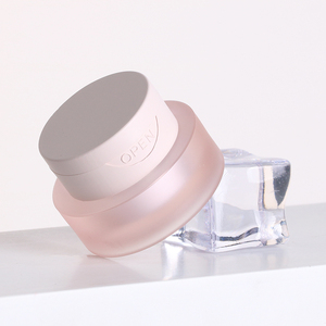 Emballage cosmétique de capuchon rond en acrylique rose mat de colle de <span class=keywords><strong>gel</strong></span> d'<span class=keywords><strong>ongle</strong></span> pots UV pot de crème de lotion - Product Image 1
