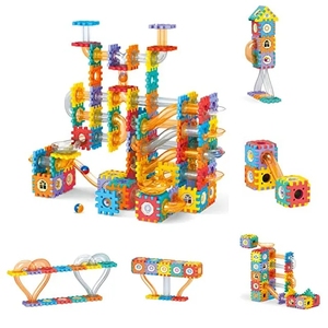 286 pièces de jouets de construction STEM pour enfants, circuit de billes, blocs de construction, jouets éducatifs et d'apprentissage, cadeau pour la Journée des enfants - Product Image 1