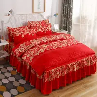 Decor Home lenzuola biancheria da letto biancheria da letto lenzuolo copriletto fiore copripiumino + lenzuolo + 2 fodere per cuscini cuscino lenzuola calde morbide