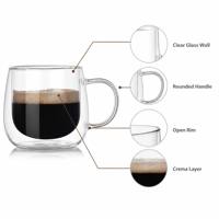 Tasse à café en verre double borosilicate Offre Spéciale avec poignée Tasse à bière domestique résistante à la chaleur avec poignée