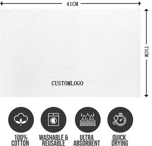 Fabricant de salle de sport, de spa et de soins capillaires à domicile, serviettes 100% coton épaisses grises et blanches, serviettes de salon résistantes à l'eau de Javel - Product Image 4
