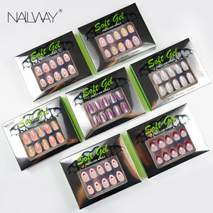 <span class=keywords><strong>Uñas</strong></span> Postizas de Gel Suave/PMMA, Color Azul, <span class=keywords><strong>Efecto</strong></span> Espejo Metálico, Cobertura Completa, 30 Piezas, Cortas, Ovaladas, Cromo Aurora para Dedos - Product Image 5