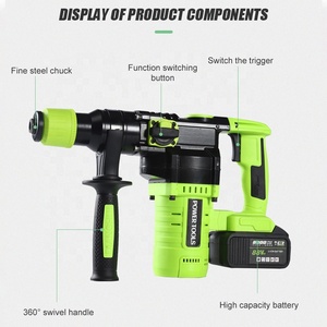 Herramientas Eléctricas de impacto, taladro eléctrico inalámbrico, martillo rotativo con batería de litio recargable - Product Image 6