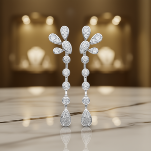 Boucles d'oreilles en or blanc avec diamants taille poire, couleur D naturelle, certifiées GIA, bijoux de luxe pour mariage, pour femme - Product Image 2