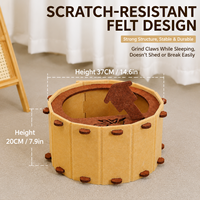 Lit pour chat en feutre personnalisé, OEM, maison pour chat en forme de baril, meubles pour animaux de compagnie lavables, fabricant pour la vente en gros