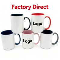 Mug en porcelaine personnalisé avec impression intégrale par sublimation, 15 oz, sans BPA, résistant à la chaleur, pour impression DIY, utilisation promotionnelle pour les entreprises