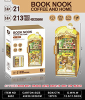 Modèle de construction en blocs de bois à assembler magiquement, serre-livres miniature fait main, maison miniature, puzzle manuel, cadeau, emballage en boîte colorée