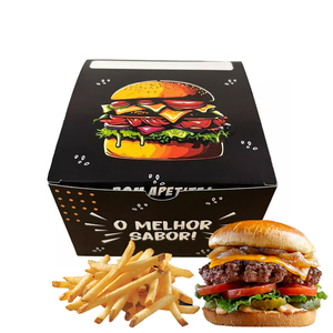 Impression couleur en <span class=keywords><strong>gros</strong></span> d'usine 6 pouces <span class=keywords><strong>de</strong></span> papier coloré Big Mac. Boîtes <span class=keywords><strong>de</strong></span> papier en carton pour frites à hamburger Boîte <span class=keywords><strong>de</strong></span> forme carrée - Product Image 1
