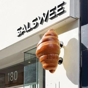 Su misura in fibra di vetro modello di scultura per pane da forno vetrina vetrina decorazione per pane a forma di cornetto - Product Image 1