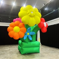 Sculpture géante gonflable de fleur végétale de 4 m de haut, thème fantastique, imperméable et durable, pour la décoration