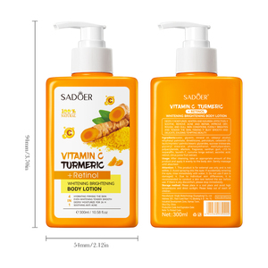 Marque Privée Coréenne FEO SADOER <span class=keywords><strong>Lait</strong></span> Corporel Apaisant et Hydratant à la Vitamine C et au Curcuma, Blanchissant, Hydratant au Rétinol - Product Image 6