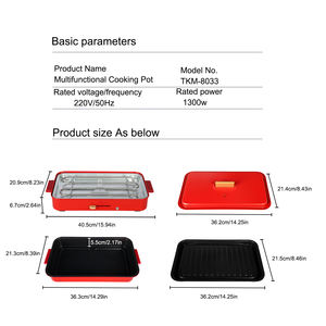 Parrilla Eléctrica Multifuncional 2 en 1, Parrilla para Asar sin Humo y Olla Caliente, Tendencia 2026, Máquina de Parrilla para Interiores para el Hogar - Product Image 3