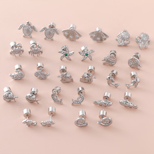 Pendientes de tuerca de moda de estilo coreano simples y frescos para primavera/verano circón-<span class=keywords><strong>incidentalmente</strong></span> tortuga ballena Concha oreja hueso tachuelas - Product Image 2