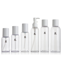 Récipient transparent cylindrique 80ml 100 ml 120ml 150ml 180ml 250ml Bouteilles de lotion en plastique pour sérum pour emballage cosmétique de soin des cheveux