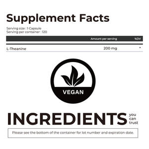 L-Teanina a Doppia Potenza 200mg 120 <span class=keywords><strong>Capsule</strong></span> Migliora la Qualità del Sonno Promuove la Salute Cardiovascolare per Adulti - Product Image 3