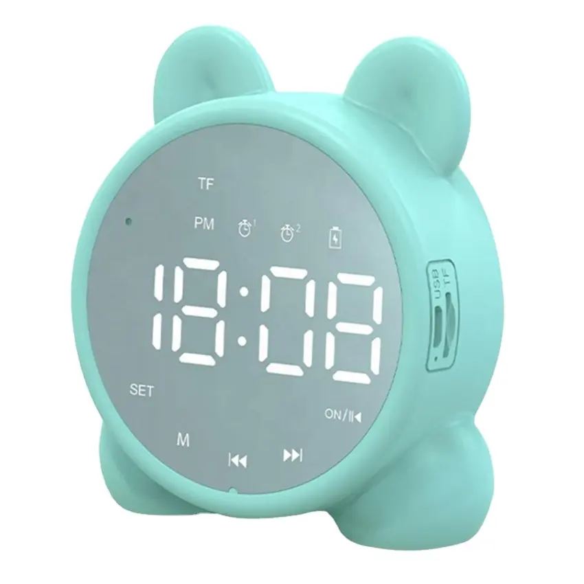 P1 Small Speaker with Alarm Clock wireless Mini Speaker High Volume Heavy Bass TF card FM Radio Speakers For Home Desktop