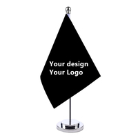 Support de drapeau de bureau personnalisé 14x21cm, mât en acier inoxydable, drapeaux de réunion décoratifs miniatures pour tous pays, pour bureau intérieur