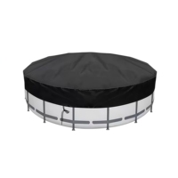 Leichte Wasserdichte Oxford-Polyester Schwimmbadabdeckung Anti-UV Schwarze Farbe Einfacher Stil für Runde/Ovale Form