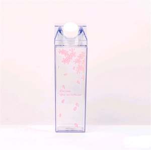 Bouteille d'eau en plastique acrylique colorée en forme de carton de lait, cadeau publicitaire personnalisé, simple, pour les étudiants, les grands magasins - Product Image 2
