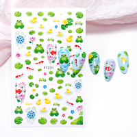 Autocollants 3D Mignons d'Été pour Ongles, Motifs Dessins Animés Fruits Océan Flamants Roses Citrons, Décalcomanies Auto-Adhésives pour Enfants pour Manucure DIY