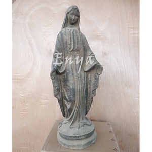 Estatua de la Virgen María de imitación antigua, artesanía religiosa católica de metal, venta al por mayor, hierro natural oxidado para jardín exterior, Virgen María - Product Image 5