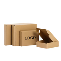 Boîte en carton d'expédition durable Papier kraft ondulé Emballage plat robuste avec structure empilable et logo