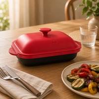 Drei-in-Eins Multifunktionales Design 3-in-1 Mikrowellen-Grillpfanne für Heimkochen mit Mikrowelle