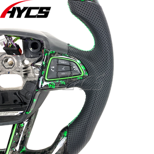 Pour Focus <span class=keywords><strong>MK3</strong></span> accessoire de voiture de volant personnalisé pour <span class=keywords><strong>Ford</strong></span> Focus forgé en Fiber de carbone fond plat Style <span class=keywords><strong>Sport</strong></span> - Product Image 5