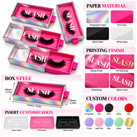 Boîte d'emballage personnalisée pour cils en grappe, kit de cils en grappe, boîte cadeau holographique avec logo personnalisé, emballage coulissant pour marque de cils