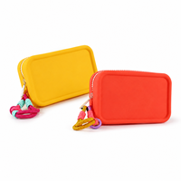 Sac de voyage personnalisé pour femmes, petit sac de rangement à fermeture éclair, imperméable, pour produits de beauté, cosmétiques, maquillage en silicone