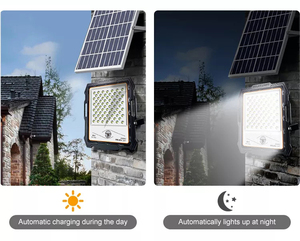 ไฟส่องสว่างกลางแจ้ง 100w 200w 500w 400w กันน้ำ IP65 แบบพกพา พร้อมรีโมทคอนโทรล 300w ไฟส่องแบบโซลาร์ LED พร้อมเซ็นเซอร์ตรวจจับความเคลื่อนไหว - Product Image 4
